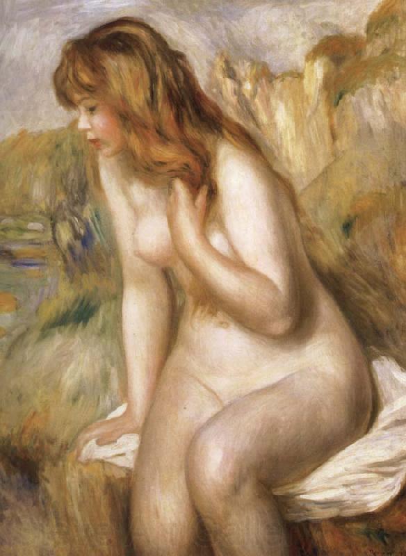 Pierre Renoir Bather Seated on a Rock